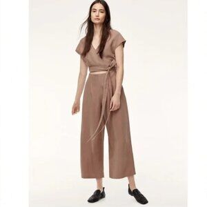 Aritzia Wilfred Brax Jumpsuit linen blend wide leg - Size 2